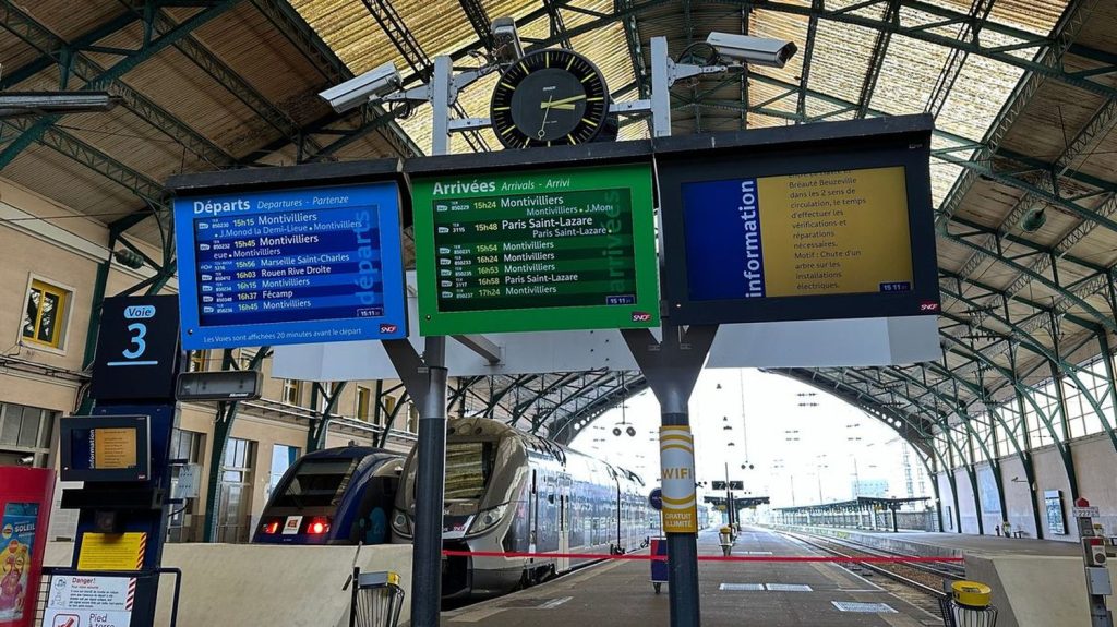 Intempéries : des passagers bloqués pendant huit heures dans un train de la ligne Le Havre-Rouen-Paris
Le train a été immobilisé entre midi et 20h, à la hauteur de Saint-Laurent-de-Brèvedent (Seine-Maritime) en raison de la chute d'arbres sur les voies près du Havre.