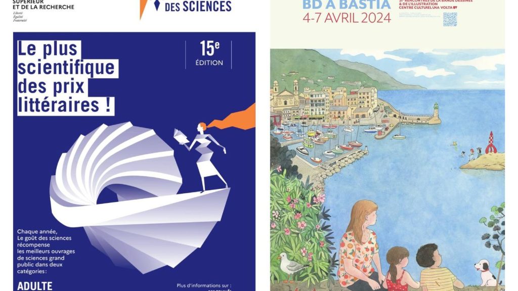 Les belles sélections du printemps : le Prix des Lycéens BD à Bastia et le Prix Le goût des sciences
Trois bandes dessinées sont en lice pour le Prix des Lycéens BD à Bastia et 28 livres sont à découvrir dans les catégories adultes et jeunesse pour le Prix littéraire Le Goût des sciences.