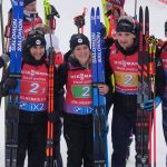 Biathlon : les Bleus s'imposent sur le relais mixte d'Oslo
L'équipe de France, menée par le quatuor Julia Simon, Sophie Chauveau, Fabien Claude et Quentin Fillon Maillet, a remporté, dimanche, le relais mixte de l'étape de Coupe du monde d'Oslo.