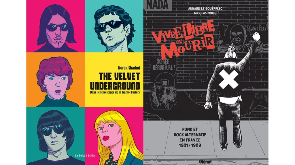 Du rock velours et alternatif
Le rock a produit assez d'images pour donner de riches bandes dessinées. La preuve avec The Velvet Underground vu par Koren Shadmi et l'enquête que mènent Arnaud le Gouëfflec et Nicolas Moog sur les traces du punk et du rock alternatif français des années 80.